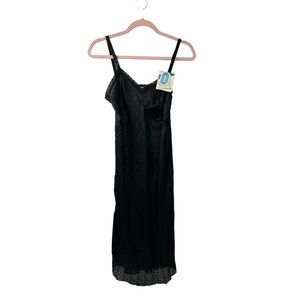 Vintage‎ Nani Flower Full Black Slip Lace Trim Size 32